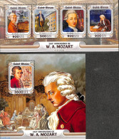 Guinea Bissau 2016 W.A. Mozart 2 S/s, Mint NH, Performance Art - Amadeus Mozart - Music - Art - Composers - Musique