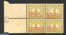 Netherlands Indies 1912 1c, SPECIMEN Block Of 4 [+], Mint NH - Autres & Non Classés