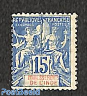 French India 1892 15c, Stamp Out Of Set, Unused (hinged) - Neufs