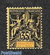 French India 1900 35c, Stamp Out Of Set, Unused (hinged) - Ongebruikt