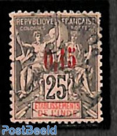French India 1903 0.15 On 25c, Used, Used Stamps - Usati