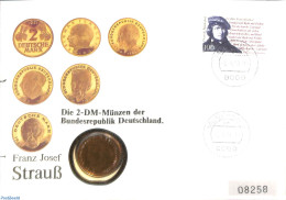 Germany, Federal Republic 1991 Coin Letter With Stamp+2DM Coin, Postal History, Various - Money On Stamps - Covers & Documents
