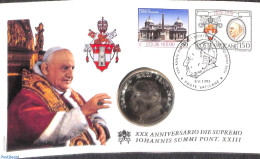 Vatican 1993 Cover With Stamps + Silver Token, Postal History, Religion - Pope - Covers & Documents