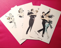 ILLUSTRATEUR - 4 CARTES DE  T. FASCHE - DANSE - Sonstige & Ohne Zuordnung