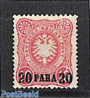 Türkiye 1884 German Post, 20P On 10pf, Without Gum, Unused (hinged) - Sonstige & Ohne Zuordnung