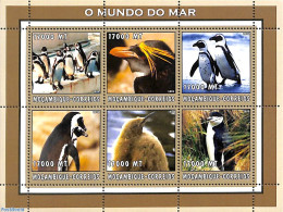 Mozambique 2002 Penguin 6v M/s, Mint NH, Nature - Birds - Penguins - Mozambique