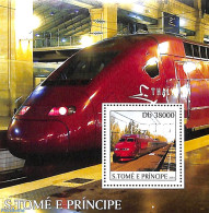 Sao Tome/Principe 2003 Thalys S/s, Mint NH, Transport - Railways - Treni