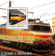 Sao Tome/Principe 2003 Dutch Locomotive S/s, Mint NH, History - Transport - Netherlands & Dutch - Railways - Aardrijkskunde