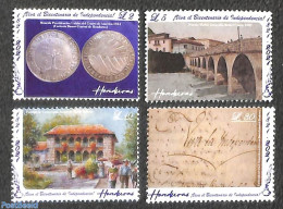 Honduras 2021 Bicentenary Of Independence 4v, Mint NH, History - Various - History - Money On Stamps - Art - Bridges A.. - Coins