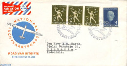 Netherlands 1954 Aviation Fund, FDC Open Flap, Typed Address, First Day Cover, Transport - Aircraft & Aviation - Covers & Documents