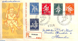 Netherlands 1958 Child Welfare 5v, FDC, Closed Flap, First Day Cover, Various - Toys & Children's Games - Covers & Documents