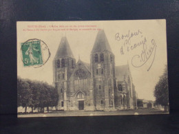 27339 . ECOUIS . L EGLISE BATIE SUR UN DES POINTS CULMINANTS DU VEXIN . OBLITEREE 1913 - Autres & Non Classés