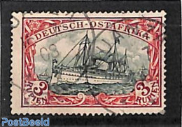 Germany, Colonies 1901 Ostafrika, 3R, Used, Signed Paulick, Used Stamps, Transport - Ships And Boats - Ships