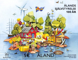 Aland 2022 100 Years Autonomy, Special S/s With Reliëf In Special Pack, Mint NH, Transport - Various - Ships And Boat.. - Ships