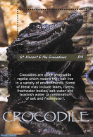 Saint Vincent 2021 Crocodile S/s, Mint NH, Nature - Crocodiles - Reptiles - St.Vincent (1979-...)