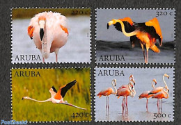 Aruba 2022 Flamingoes 4v, Mint NH, Nature - Birds - Flamingo - Other & Unclassified