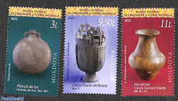 Moldova 2022 Etnographic Museum 3v, Mint NH, Art - Ceramics - Museums - Porselein