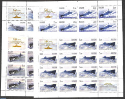 Russia 2005 Submarines 4 M/s (each 14 Stamps+2 Tabs), Mint NH, Transport - Ships And Boats - Schiffe