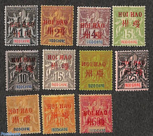 French Indochina 1901 Lot With 11 Stamps From The First Hoi-Hao Set (red Overprints), Unused (hinged) - Altri & Non Classificati