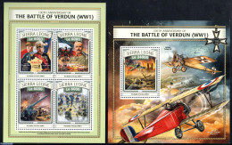 Sierra Leone 2016 Battle Of Verdun 2 S/s, Mint NH, History - Transport - Various - History - Militarism - Aircraft & A.. - Militaria