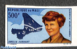 Mali 1967 Amelia Earhart 1v, Imperforated, Mint NH, Transport - Various - Aircraft & Aviation - Maps - Avions