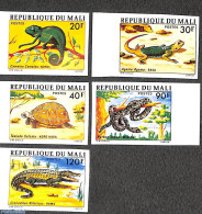 Mali 1976 Reptiles 5v, Imperforated, Mint NH, Nature - Reptiles - Snakes - Turtles - Mali (1959-...)