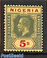 Nigeria 1914 5sh, White Backside, WM Mult. Crown-CA, Stamp Out Of Set, Unused (hinged) - Other & Unclassified