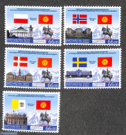 Kyrgyzstan 2022 Diplomatic Relations 5v, Mint NH, History - Nature - Flags - Horses - Other & Unclassified