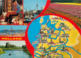 Greetings From Holand Netherlands Windmills Wood Shoes Flower Bed Dam - Other & Unclassified