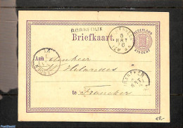 Netherlands - Various Cancellations 1876 Postcard From GORREDIJK To Franeker (hole In Card), Postal History - Autres & Non Classés