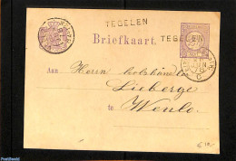 Netherlands - Various Cancellations 1878 Postcard From TEGELEN To Venlo, Postal History - Other & Unclassified