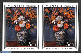 Monaco 1972 Paul Cezanne Painting 1v, Imperforated Pair, Mint NH, Nature - Flowers & Plants - Art - Modern Art (1850-p.. - Unused Stamps