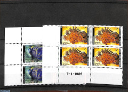 New Caledonia 1986 Aquarium, Corner Blocks Of 4 [+], Mint NH, Nature - Fish - Unused Stamps