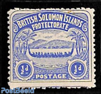 Solomon Islands 1907 1/2d, Perf. 11, Stamp Out Of Set, Unused (hinged), Transport - Ships And Boats - Ships