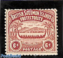 Solomon Islands 1907 6d, Perf. 11, Stamp Out Of Set, Unused (hinged), Transport - Ships And Boats - Bateaux