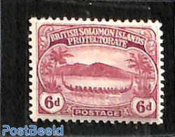 Solomon Islands 1908 6d, Stamp Out Of Set, Unused (hinged), Transport - Ships And Boats - Ships