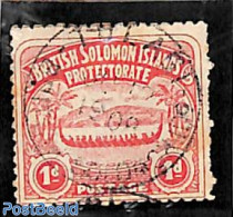 Solomon Islands 1907 1d, Perf. 11, Used, Used Stamps, Transport - Ships And Boats - Ships