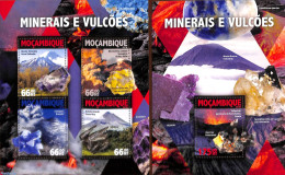 Mozambique 2016 Minerals & Volcans 2 S/s, Mint NH, History - Geology - Mozambique