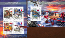 Mozambique 2016 WWI Planes 2 S/s, Mint NH, History - Transport - Aircraft & Aviation - World War I - Airplanes