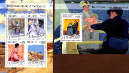 Mozambique 2016 American Impressionists 2 S/s, Mint NH, Art - Modern Art (1850-present) - Paintings - Mozambique