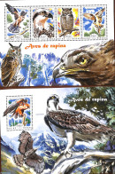 Guinea Bissau 2014 Birds Of Prey 2 S/s, Mint NH, Nature - Birds - Birds Of Prey - Owls - Guinée-Bissau