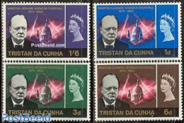 Tristan Da Cunha 1966 Sir Winston Churchill 4v, Unused (hinged), History - Transport - Churchill - Fire Fighters & Pre.. - Sir Winston Churchill