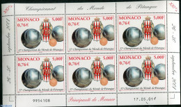 Monaco 2001 Petanque Block, Mint NH, Sport - Sport (other And Mixed) - Unused Stamps