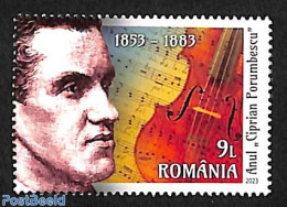 Romania 2023 Ciprian Porumbescu 1v, Mint NH, Performance Art - Music - Art - Composers - Unused Stamps