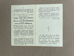 VAN DEN BOSCH Joseph °HAACHT 1880 +LEUVEN 1962 - VAN HORENBEECK - IMBRECHTS - Décès