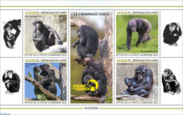 Guinea, Republic 2023 Chimpanzees, Mint NH, Nature - Monkeys - Autres & Non Classés