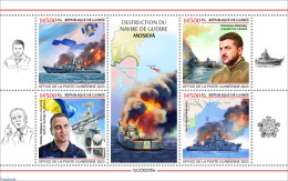 Guinea, Republic 2023 Destruction Of The Warship Moskva, Mint NH, History - Transport - Militarism - Ships And Boats - Militaria