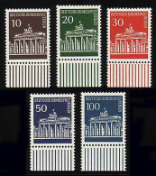 286-290 Brandenburger Tor, Unterrand-Satz ** - Unused Stamps