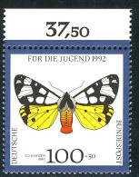 1605 Jugend Nachtfalter 100+50 Pf ** Oberrand - Unused Stamps