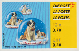 Schweiz Markenheftchen 0-122, Schneekugel Bernhardiner, Selbstklebend, 2001, ** - Postzegelboekjes
